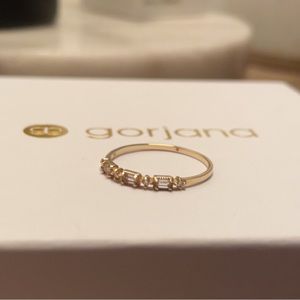 Baguette White Topaz and Diamond Ring size 7